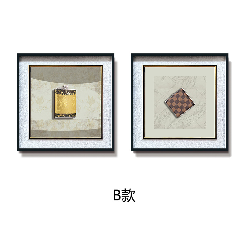 Modelado minimalista moderno pintura decorativa mural cuadrado arte petaca sala de estar sofá pared de fondo pintura colgante tridimensional