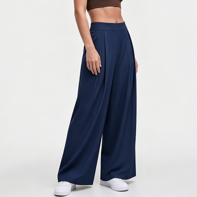Pantalones deportivos de pierna recta y ancha para mujer, pantalones casuales y versátiles para fitness al aire libre, pantalones de yoga estilo lulu, pantalones largos holgados de 27 pulgadas que estilizan la figura.