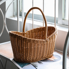 Imitation rattan hand basket, woven outdoor handle picnic basket, shopping basket, egg basket, fruit basket, snack storage basket