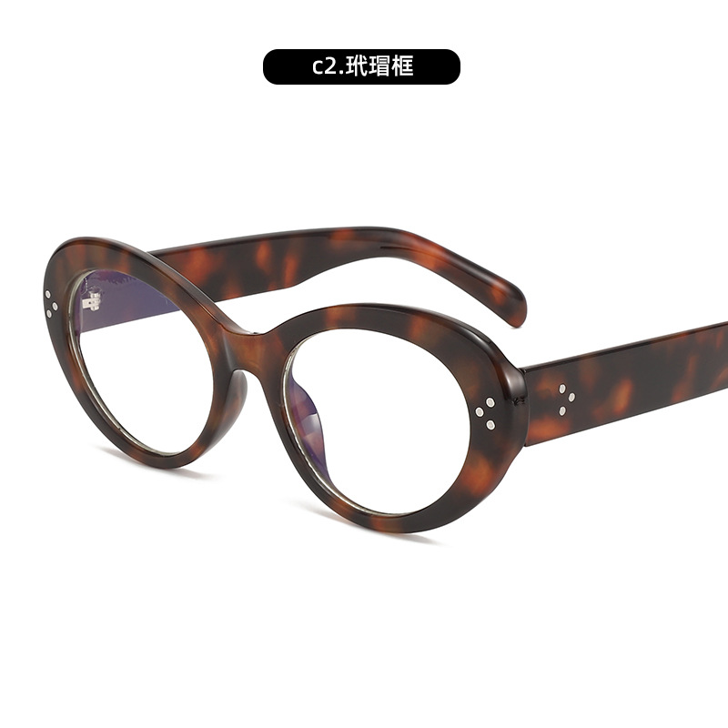 Nuevo marco pequeño ovalado ojo de gato espejo plano mujer comercio exterior transfronterizo arco de triunfo el mismo estilo versión coreana del marco de gafas anti-azul