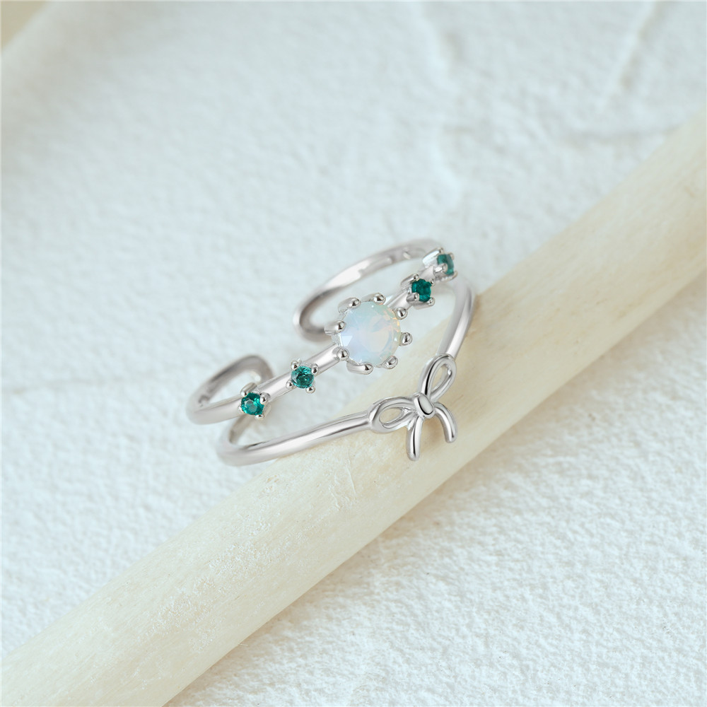 4g Weight Zircon Inlay Material Open Rings Classification Adjustable Ring Size 1 Piece Quantity Daily Occasion 925 Sterling Silver Material Geometric Pattern Women's Gender Plating, Inlay Design Simple Style Style 925 Sterling Silver Zircon Geometric Open Rings 30