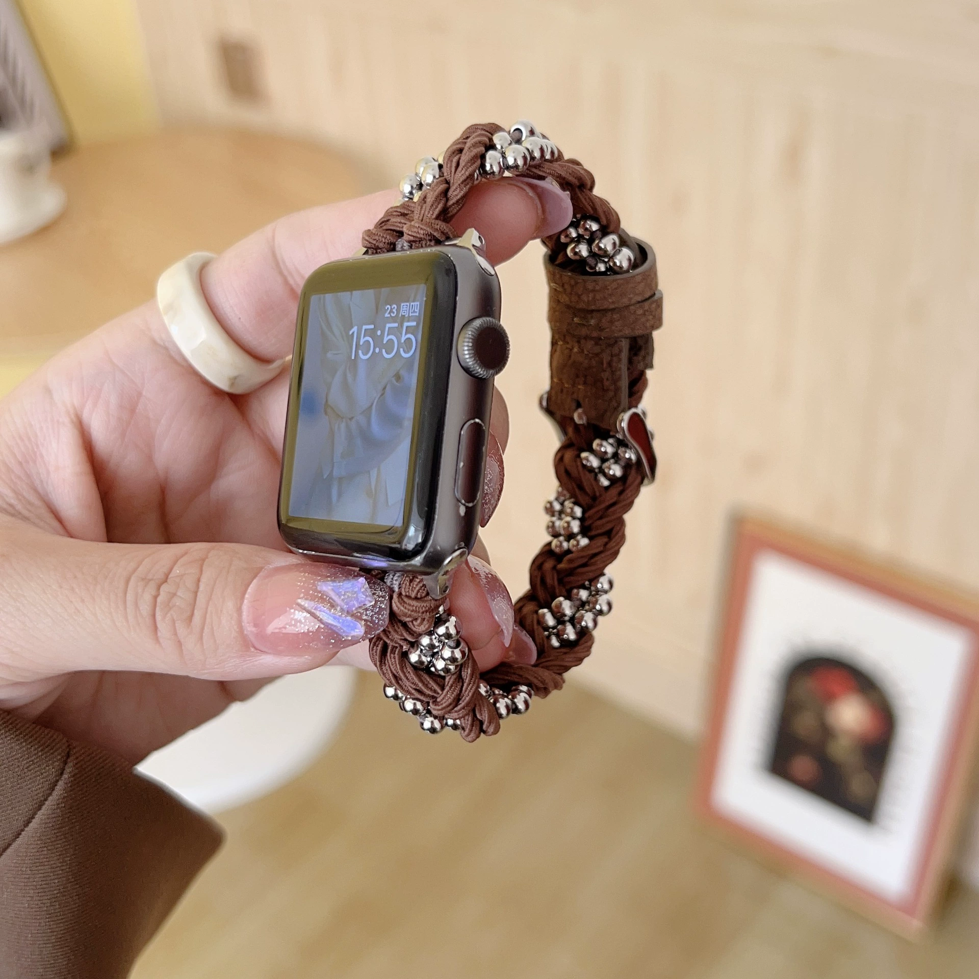 Совместимый браслет iWatch8 растяжимый стальной шариковый браслет Apple Watch iwatch76543 поколения персональный браслет