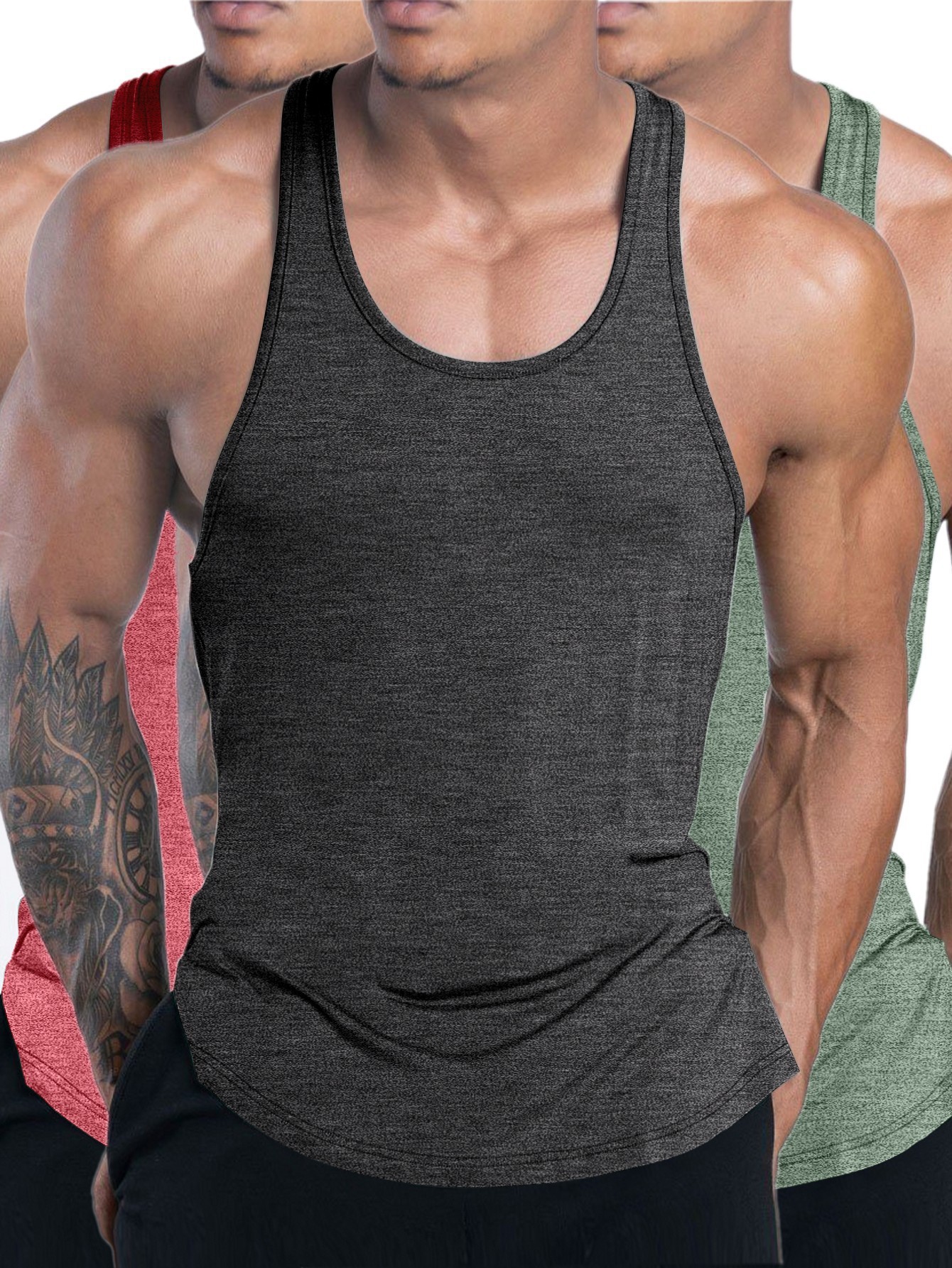 Cross-Border European Size Men's Sports Fitness Tank Top, Racerback Tank Top, Running Basketball Quick-Dry Tank Top