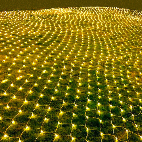 LED fishing net light starry ceiling decoration grid colored light flashing string light starry star light lawn tree light
