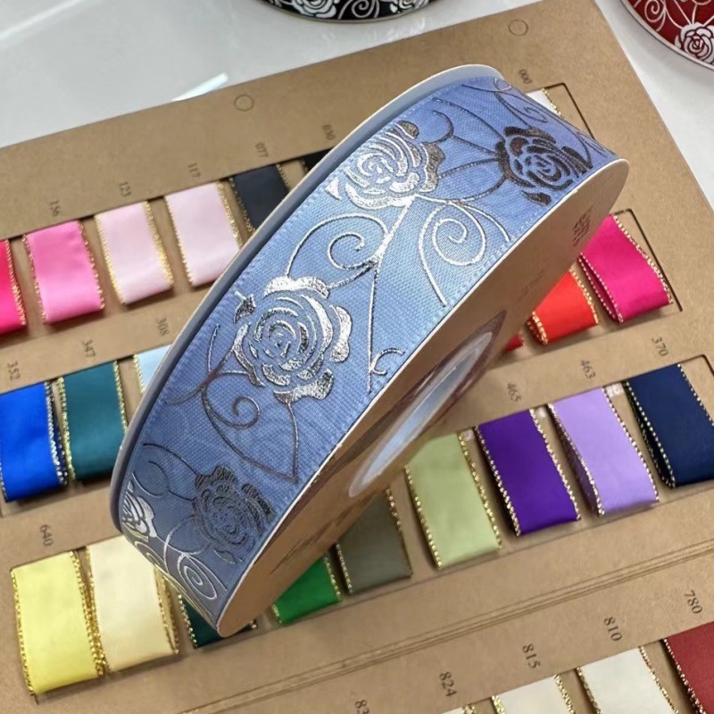 2,5 cm de ancho rosa plateada Lolita hecha a mano DIY cinta caja de regalo de paquete de joyería cinta de soporte