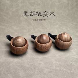 跨境不倒翁扩香木车载空调出风口香氛香水摆件胡桃木圆球扩香木