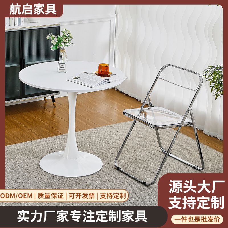 Ins Style Simple Leisure Small Round Table Office Reception Negotiation Table Luxury Stone Round Square Table