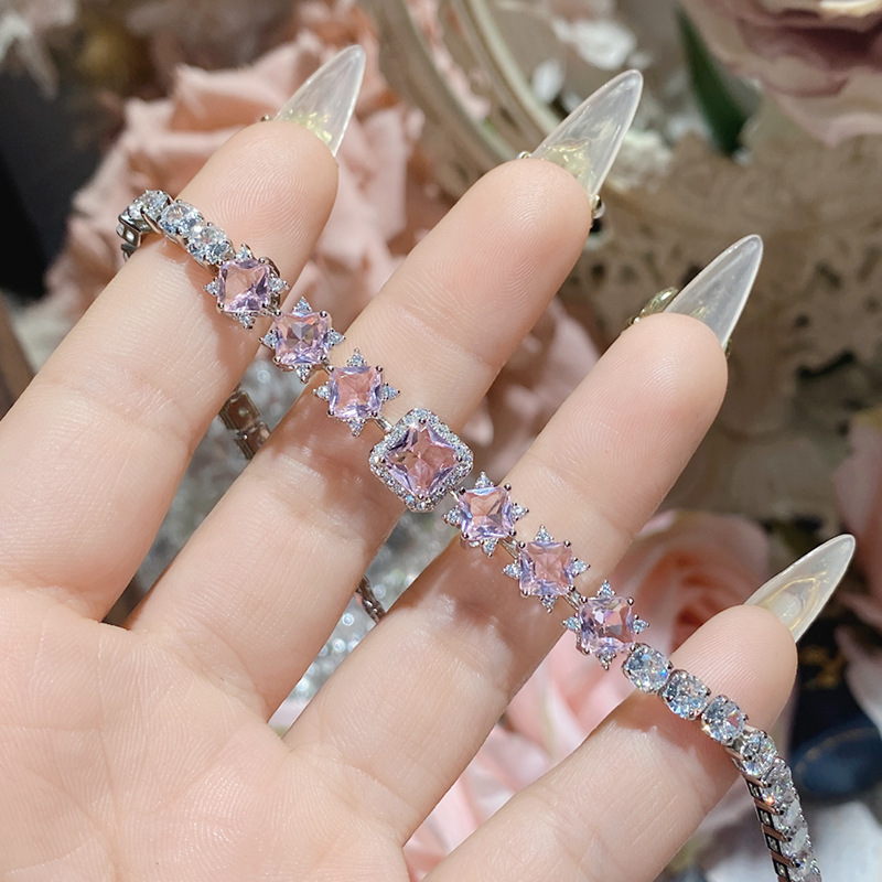 18g Weight Copper Pendant Material Zircon Inlay Material Bracelets Classification Copper Chain Material 1 Piece Quantity Holiday, Daily Occasion Copper Material Heart Shape, Flower, Bow Knot Pattern Women's Gender Inlay Design Cute, Simple Style Style Copper Inlay Heart Shape Flower Bow Knot Zircon Bracelets 7