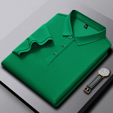 220g重磅双珠地网眼面料纯色短袖polo衫男士翻领保罗t恤轻商务