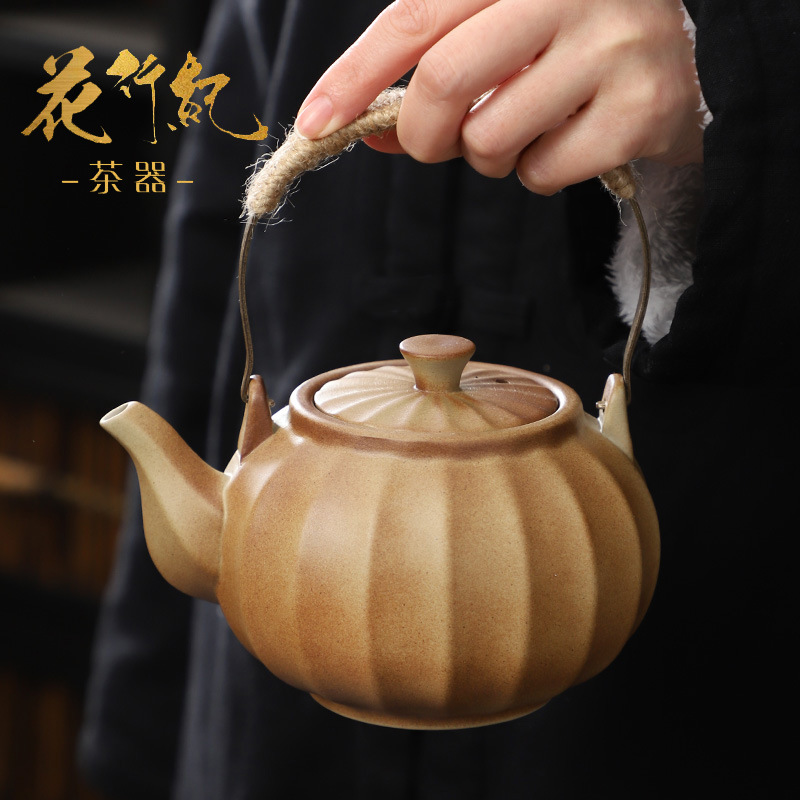 陶瓷围炉煮茶提梁壶明火碳炉室内外家用器具茶壶配件功夫茶具套装