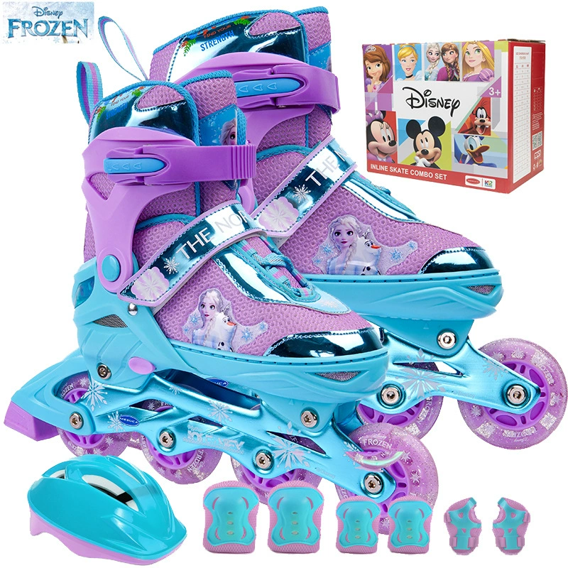 Бренд Skates, мультяшный детский мигающий набор для уличного катания на роликах, восемь кругов