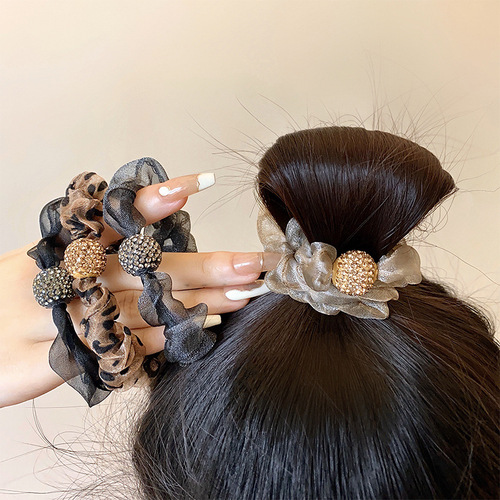 Small intestine hair tie for women, high-end ponytail headband,  new forest style, simple temperament, small leather set hair accessories