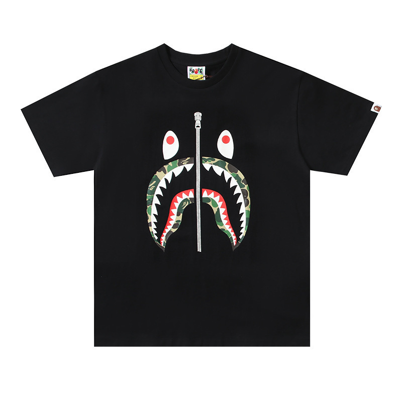 クロスボーダー トレンド ブランド メンズ レディース カップル Tシャツ メンズ 漫画 レター ラウンドネック 半袖|undefined