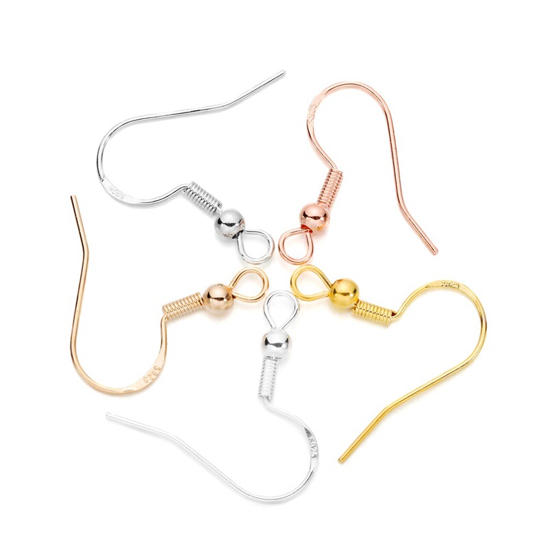 Handmade Earrings Material DIY Earrings Earrings Accessories Material S925 Silver Ear Hook Earrings Parts 50/Pack