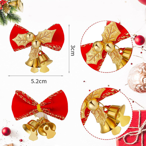 Cross-border hot sale Christmas tree ornaments Christmas mini bell bows Christmas ornaments gift decorations