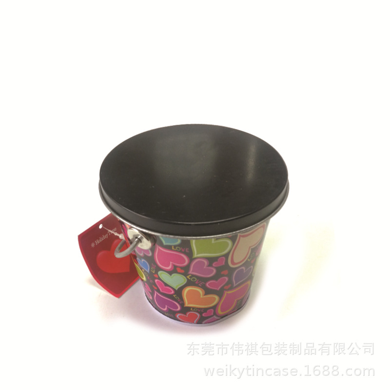 儿童带盖玩具小铁桶 糖果玩具收纳手提金属桶 马口铁玩具桶