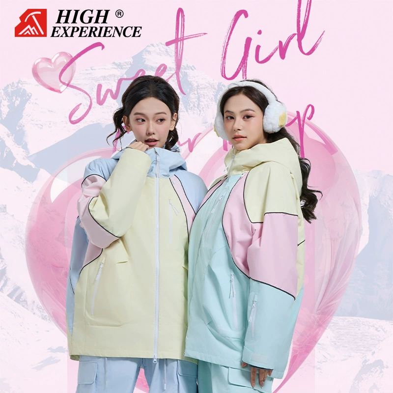 Новейший женский лыжный костюм 24: новый стиль, куртка и брюки для сноуборда (одиночного и двойного), профессиональный, ветрозащитный, теплый и свободный сноубордический костюм