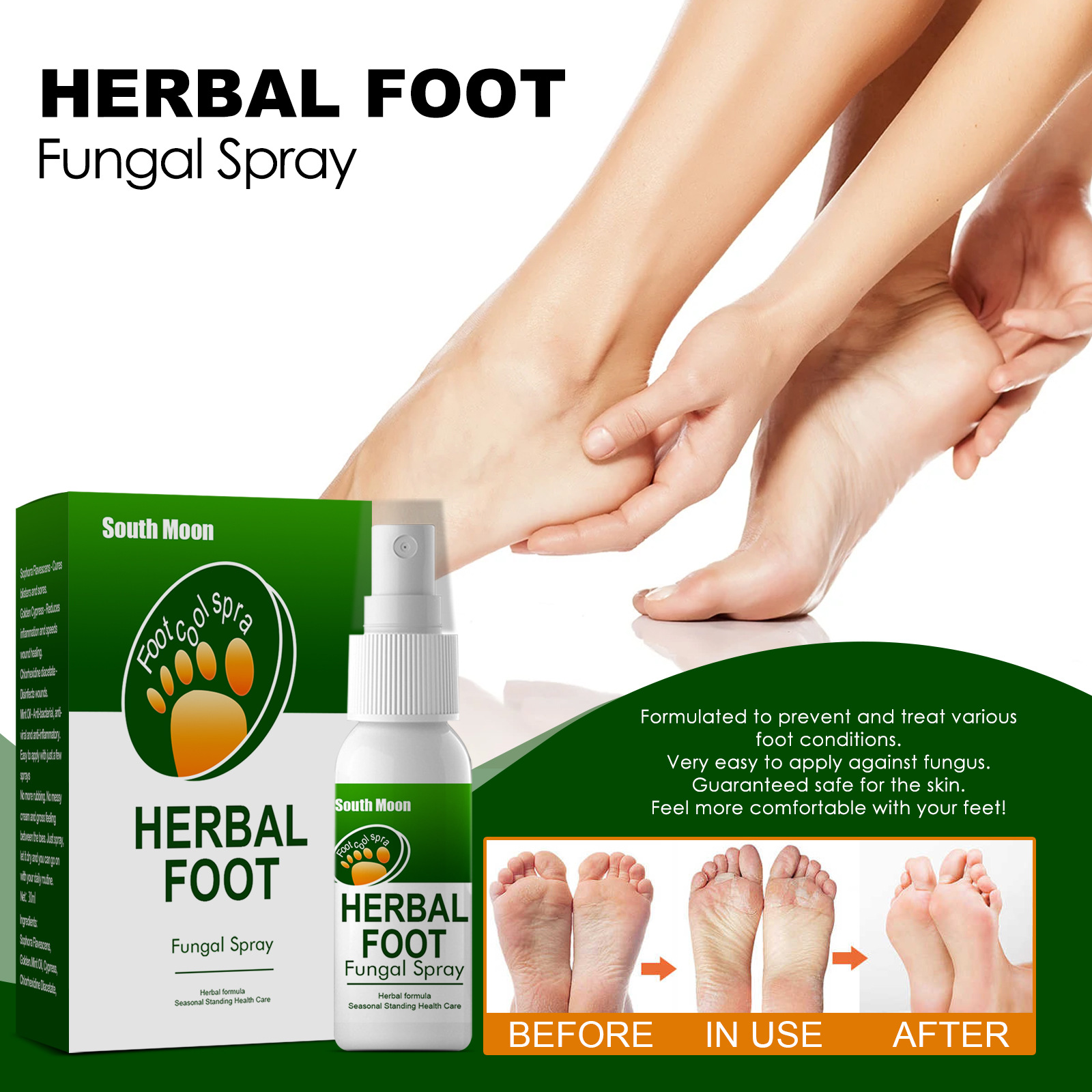 Herbal spray Sweat, Odor and Itch Relieving Foot Care Spray_voghion.com