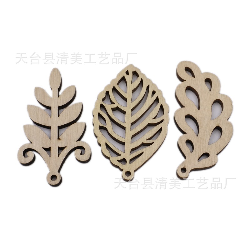 5cm de alto variedad de botones de madera en forma de hoja decoraciones mixtas de madera en forma de hoja 10 piezas un paquete