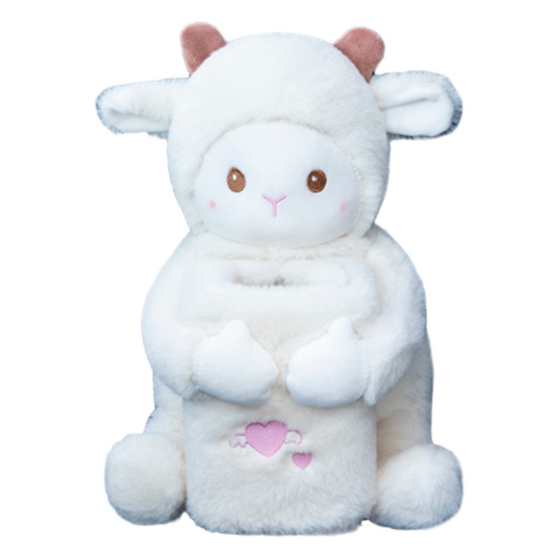 Multifunctional creative car tissue box car trash can tissue box two-in-one plush toy car interior accessories