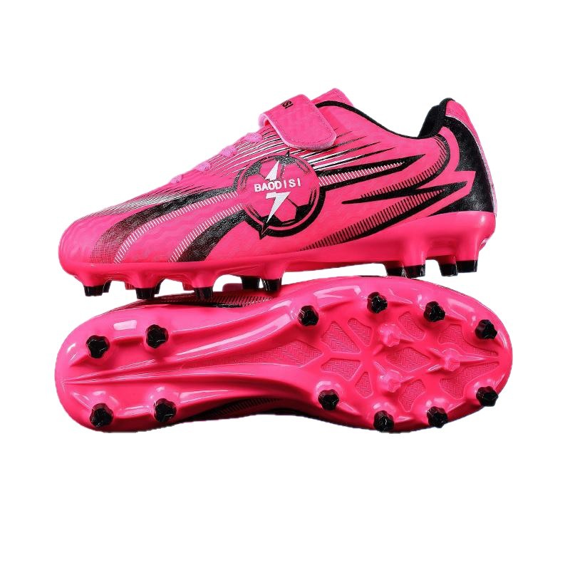 Zapatillas de Fútbol con Tacos para Niños de Cuero Artificial Ligeras con Cierre Adhesivo