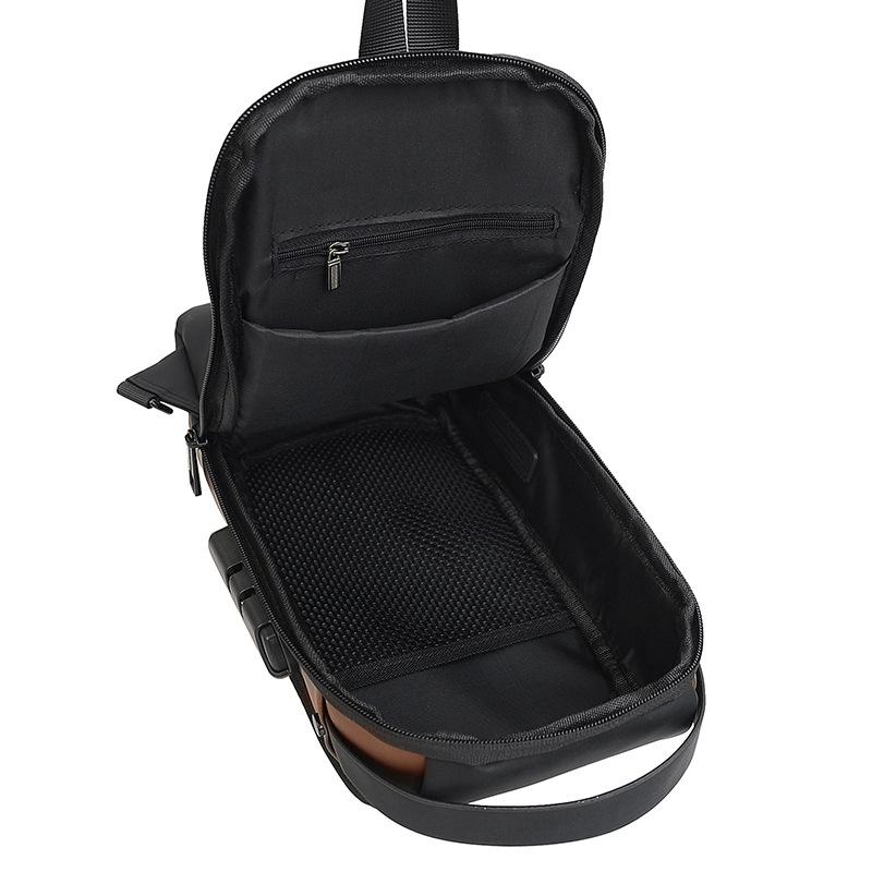Nuevo bolso de hombre de moda bolso de pecho de hombre bolso de locomotiva de bloqueo de contraseña de gran capacidad bolso de hombro deportivo antirrobo