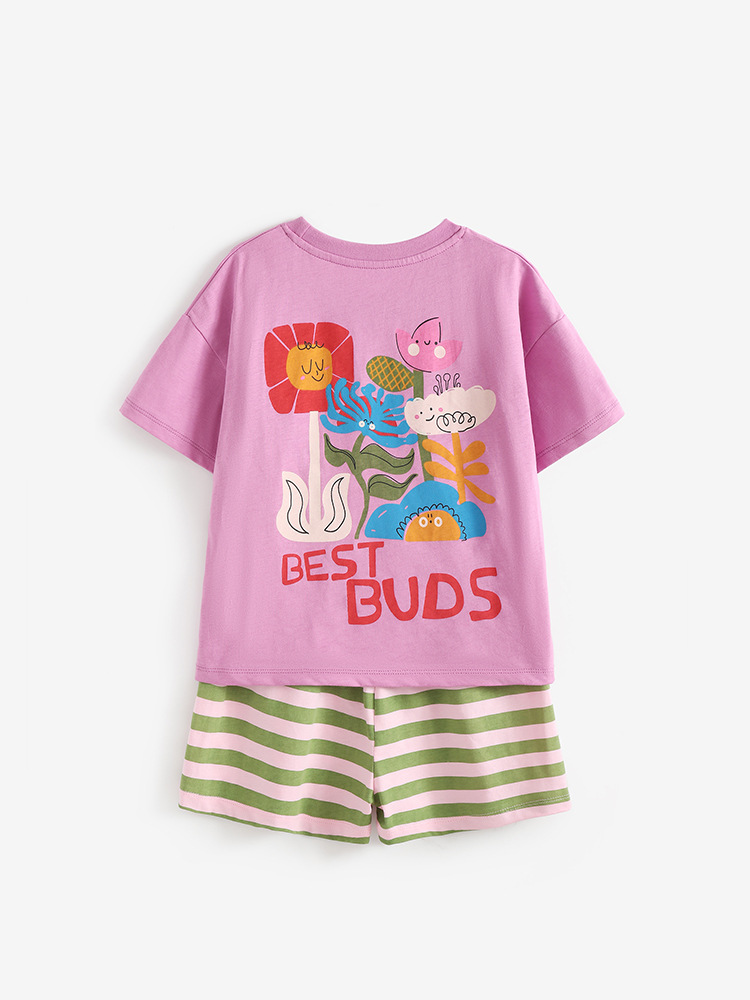 Malwee transfronterizo fuente fábrica de ropa infantil simple dos piezas de estilo europeo y americano de verano nuevo conjunto de niños