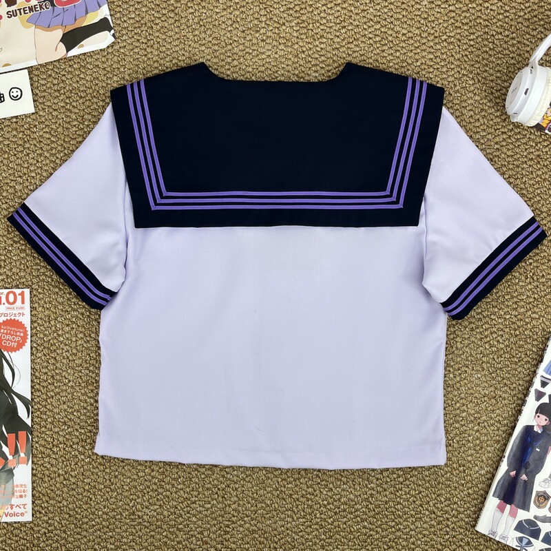 原创正版JK制服鸢语堇刺绣款水手服日系学院风纽扣班服毕业服套装|undefined