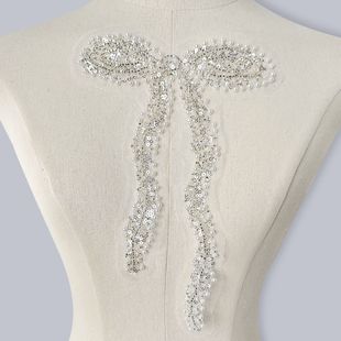 New cute wedding embroidered bow beaded sequined headdress children's clothing dress clothing decoration handmade DIY