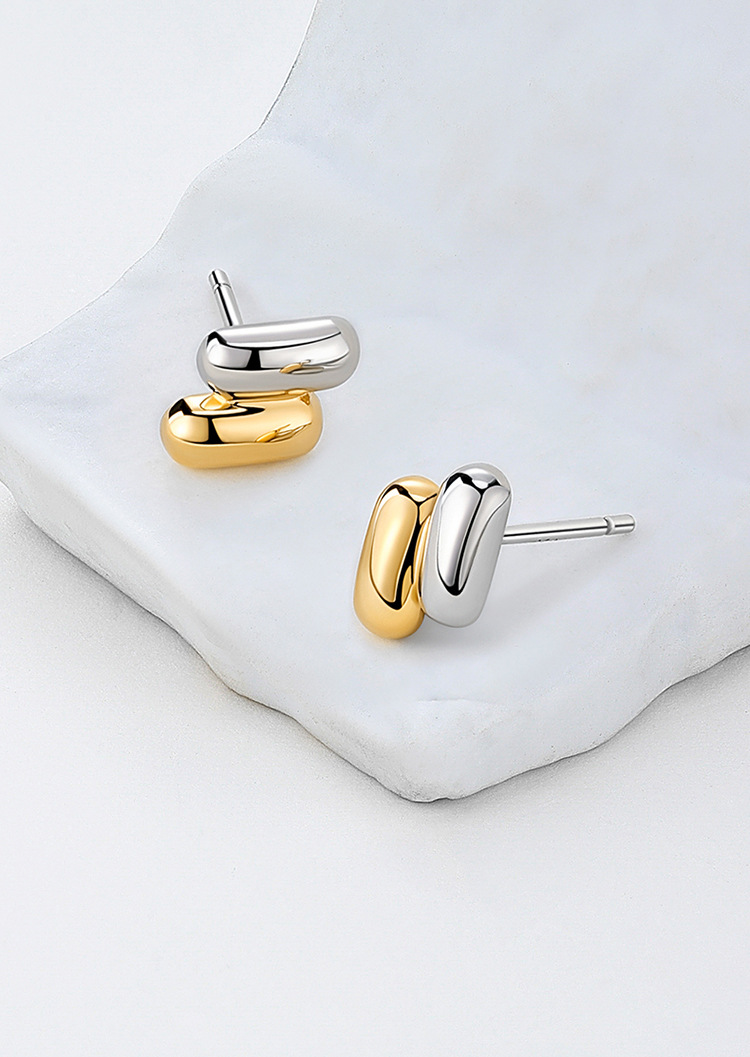 Copper 18K Gold Plated White Gold Plated Simple Style Geometric Ear Studs display picture 1