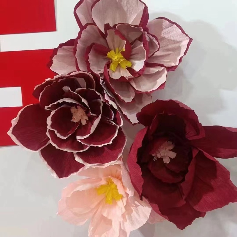 Wedding room decoration crepe paper three-dimensional flower paper flower shop window background wall kindergarten birthday party decoration supplies