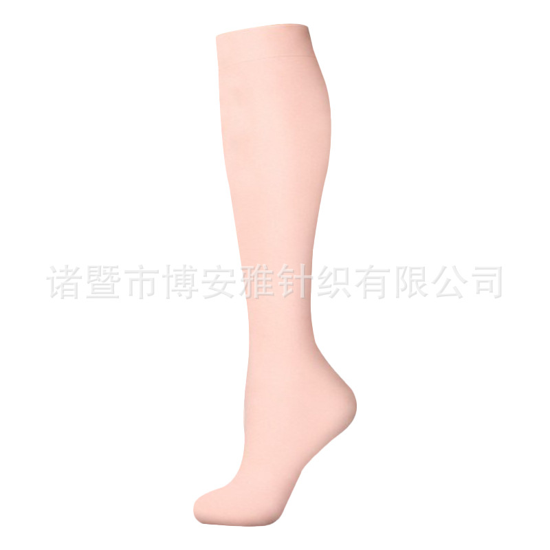 Calcetines de compresión transfronterizos para mujer, calcetines deportivos elásticos de compresión para correr, calcetines de compresión planos de color sólido para enfermeras con soporte para venas.