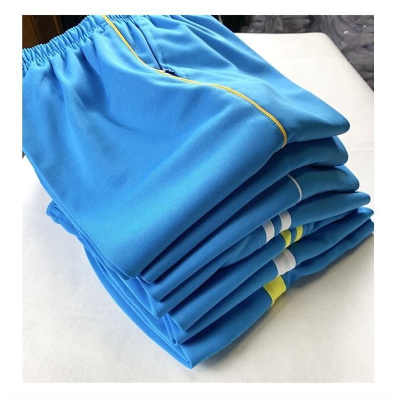 School Uniform Pants Sky Blue 0.05kg Stripes Boys and Girls Primary and Secondary School Students Kidsren's Sports Pants Lake Blue Light Blue Large Size