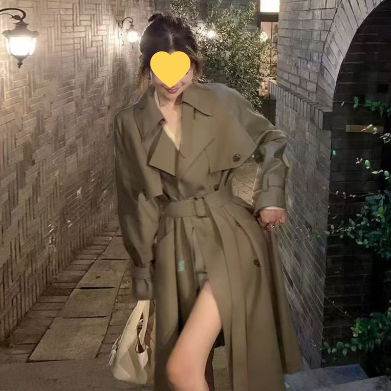 高级感韩系中长款风衣外套女2025春秋新款小个子显高显瘦气质大衣|undefined