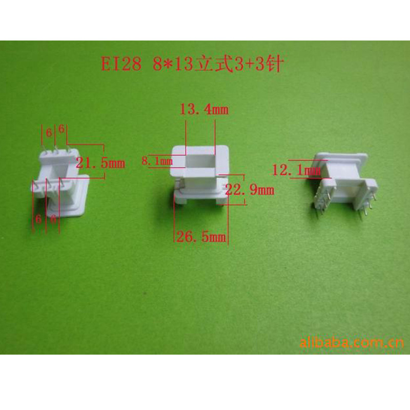 大批量低价供应EI28   8*13立式3+3P插针式变压器骨架 胶芯 线架