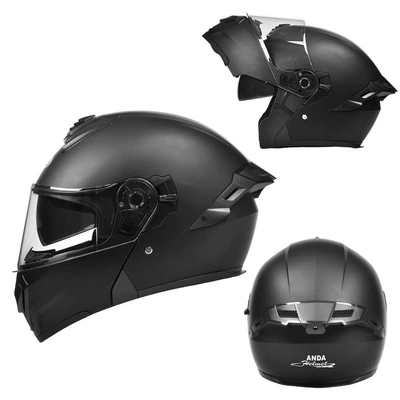 Certified Open-Face Helmet, Motorcycle Safety Supplies - matt-black-3c-certification-class-a-high-definition-mirror-m-suitable-for-head-circumference-57-58