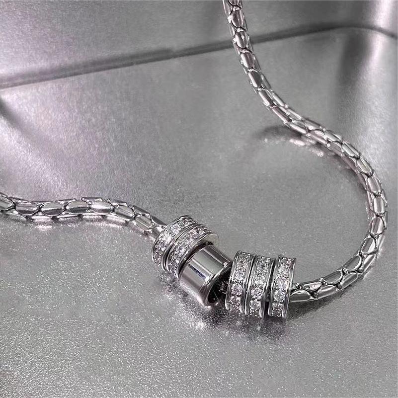Minimalist Zircon Round Pendant Necklace Women, Light Luxury Personality Versatile Choker For Men, Stylish Collarbone_voghion.com