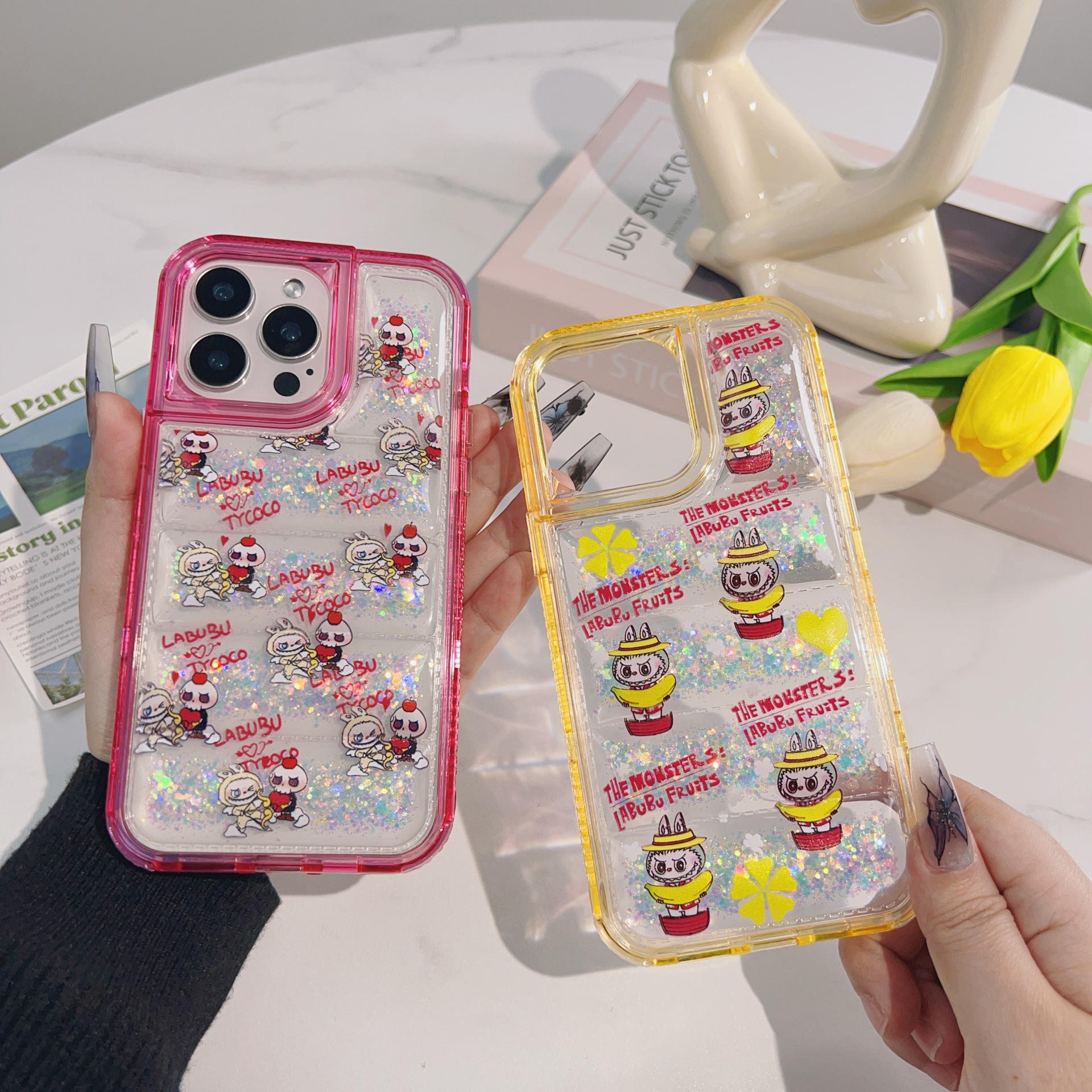 厂家直销适用VIVOY04阿布布卡通彩绘滴胶V50染色PC散热手机壳批发