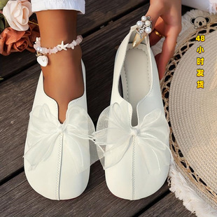 W 62431 Vintage Round Head Bow Mary Jane Shoes �͹ź����Y��
