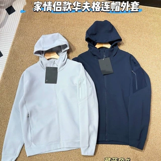 D81805 男装春季新款户外运动休闲华夫格刺绣防风男士连帽夹克