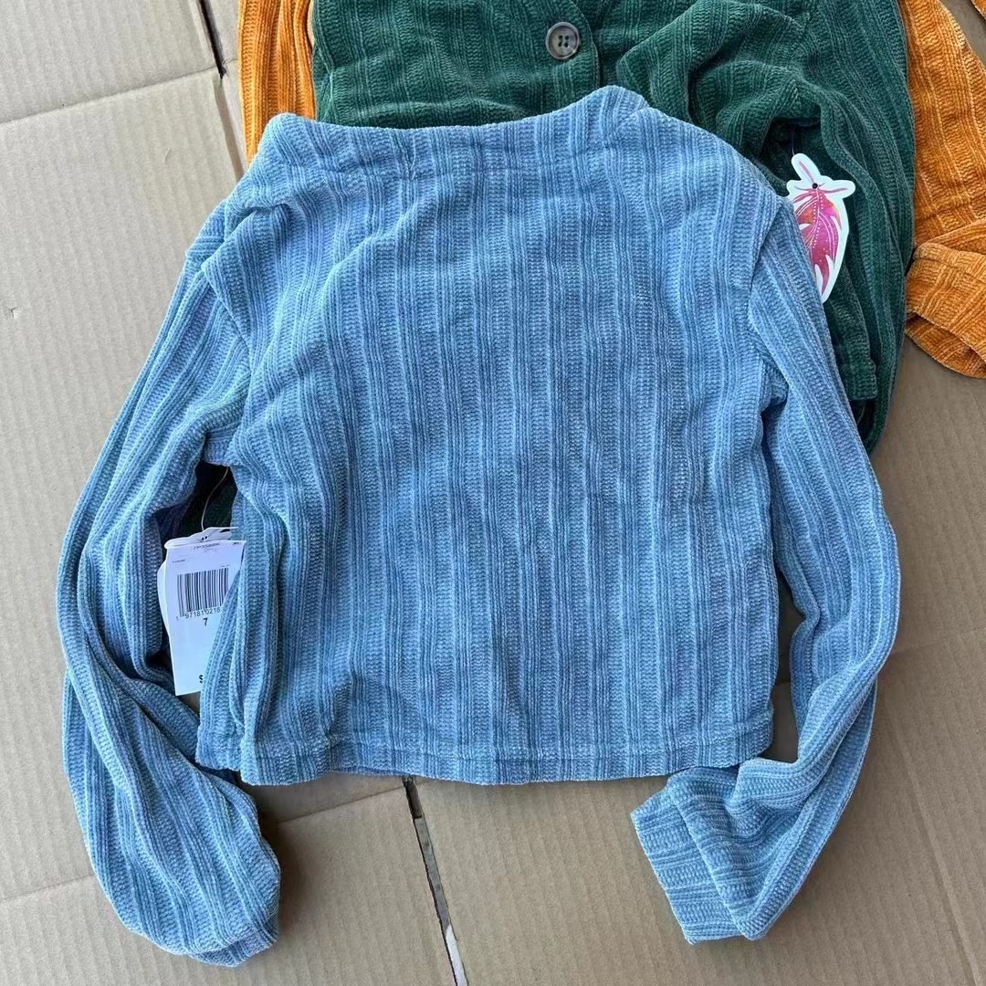 24 nuevos abrigos de niños de otoño de marca europea y americana abrigos de niñas de dos piezas