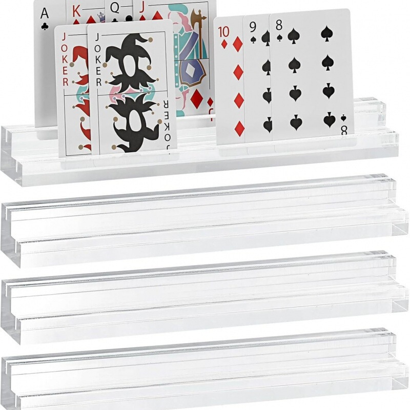 Acrylic 2-Slot Poker Card Holder Frees Your Hands Poker Card Slot Stand Card Game Storage Organizer Acrylic 2-Slot Poker Card Holder Frees Your Hands Poker Card Slot Stand Card Game Storage Organizer