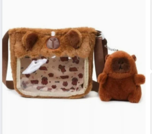 2024 nueva mochila de carpincho de felpa Kapibala linda bolsa de piel de todo fósforo mochila de estudiante de dibujos animados femenina