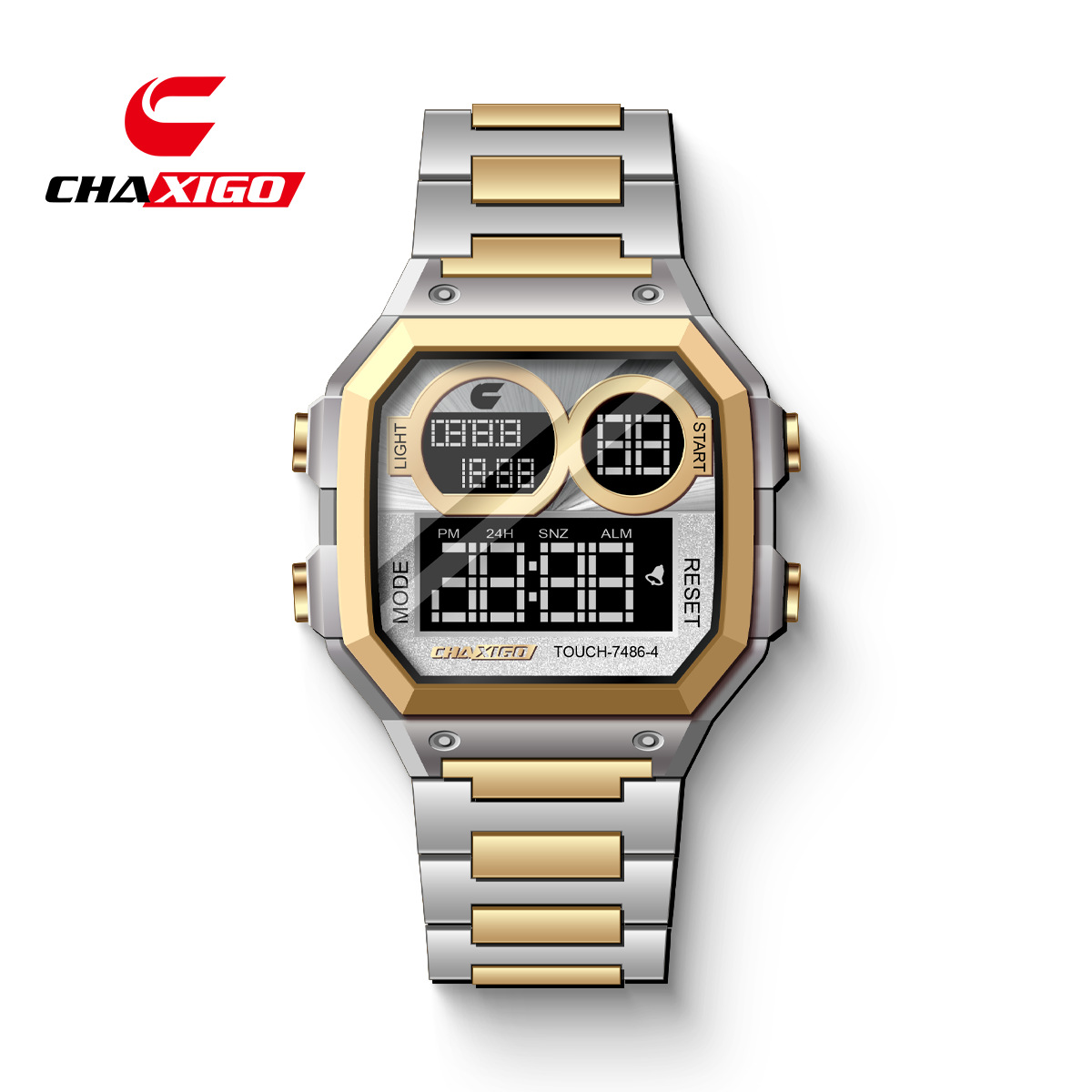 금껍질과 흰색 표면 사이의 금 벨트 7486-4