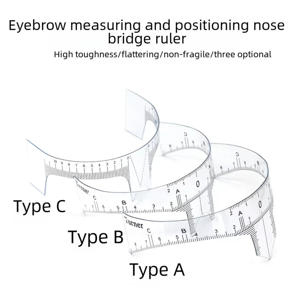 Tattoo Mask Ruler, Standard Ruler, Eyebrow Positioning Ruler, Eyebrow Ruler, Measuring Eyebrow Left and Right Symmetry Ruler, Nose Bridge Ruler, Eyebrow Drawing