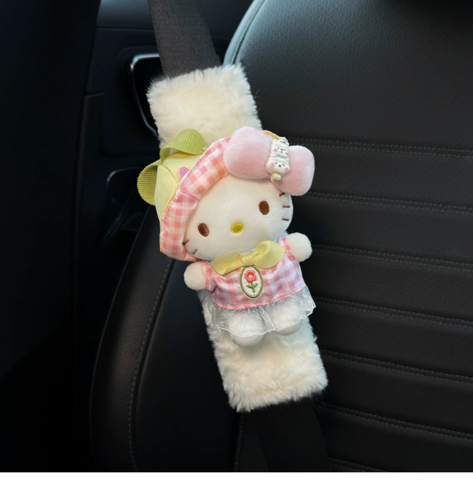Cute Kitty Car Seatbelt Shoulder Pads, Car Interior Seatbelt Decoration, Anti-Wear Clothing, Couple Set for Women