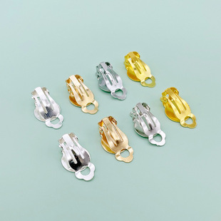 Iron plating 10mm no sling hanging smooth sticky frog ear clip diy earrings accessories materials wholesale