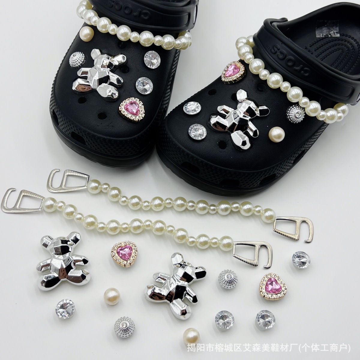 Estrellas plateadas ajuste agujero agujero perdido zapatos decorativos accesorios DIY extraíbles accesorios de flores hebillas de zapatos accesorios tridimensionales