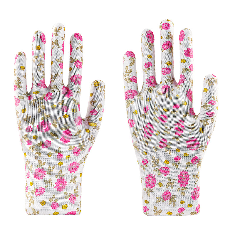 Guantes impresos de nailon de colores fabricantes al por mayor guantes elásticos delgados núcleo transpirable protección solar protección contra el trabajo antiestático