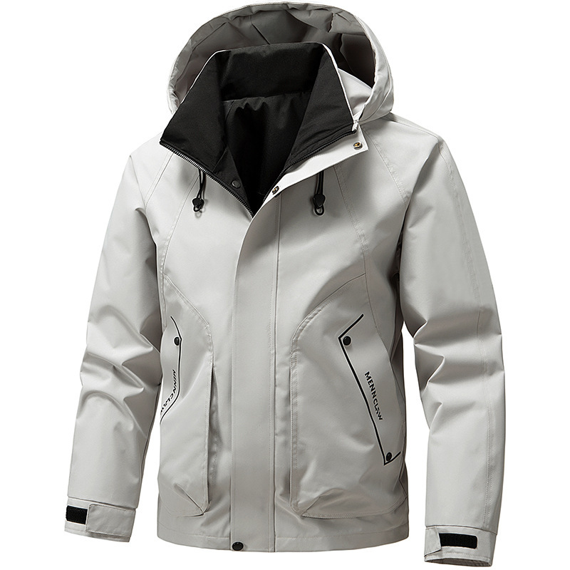Men's New Hooded Outdoor Windproof and Waterproof Jacket Autumn New Trendy Workwear Hiking and Mountaineering Jacket Men's New Hooded Outdoor Windproof and Waterproof Jacket Autumn New Trendy Workwear Hiking and Mountaineering Jacket